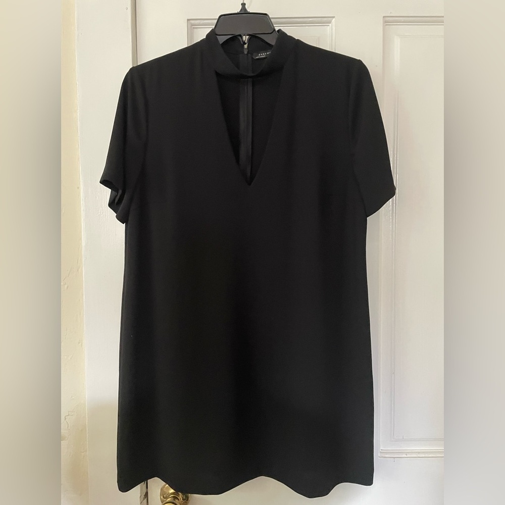Zara Black Mandarin Collar Tunic/Dress